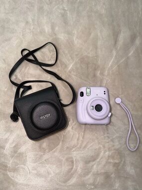 Instax Mini Instant Camera in Lilac with Black Carry Case